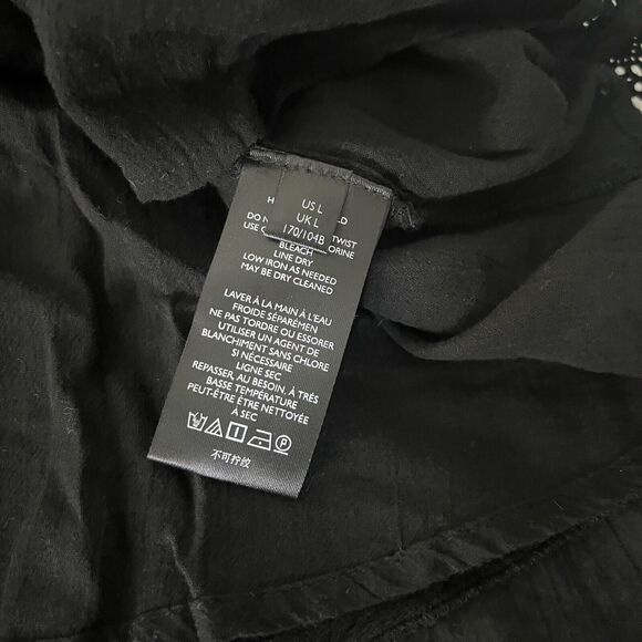 Free People Perfectly Victorian Mini Dress Floral Embroidered Black Size Large - Picture 12 of 13